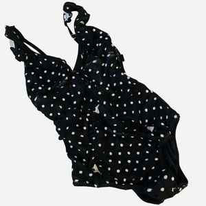 Suboo Neiman Marcus Dot Ruffle One Piece Bathing Suit